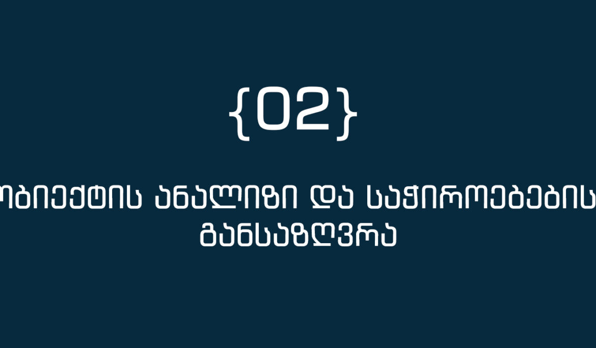 ობიექტის ანალიზი და საჭიროებების განსაზღვრა